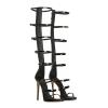 High Heels Women Open Toe Stiletto Sandals Boots Buckle Straps Zipper Pump Party Evening Dress Prom Dance Shoes 11cm-Black||35 view 1