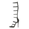 High Heels Women Open Toe Stiletto Sandals Boots Buckle Straps Zipper Pump Party Evening Dress Prom Dance Shoes 11cm-Black||35 view 2