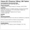 Vitamin B1 (Thiamine) 100mg Tablets - Vegan Friendly (360 Tablets) view 2