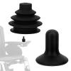 1 Sets Controller Knob and Gaiter for Electric Wheelchair, Universal Silicone Wheelchair Joystick Button Cap for Mobility Scooters, Joystick Button Cover Electric Wheelchairs Accessories(Black view 1