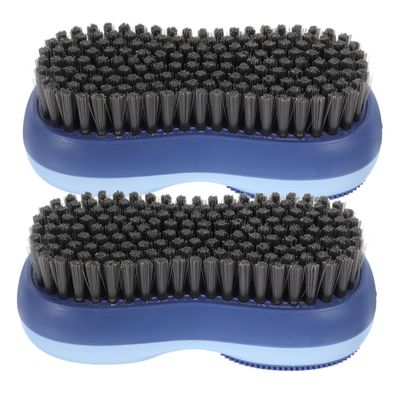 SHERCHPRY 2pcs Laundry Brush Double-sided Clothes Cleaning Shoes Scrubbing Brush Comfortable Grip Home Laundry