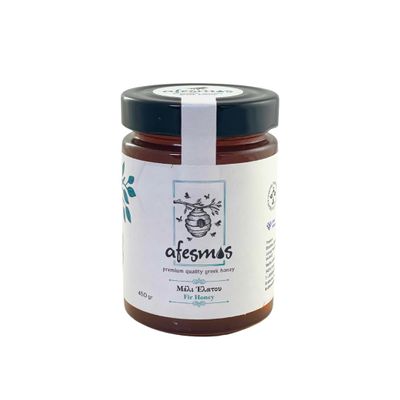 Afesmos Premium Greek Fir Honey 450g Award-Winning Natural Forest Honey from Greece, Deep & Aromatic