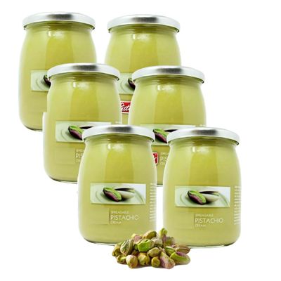 Italian Pistachio Cream Spread with 45% Pistachio and Extra Virgion Olive Oil, 600g (Pack of 6)