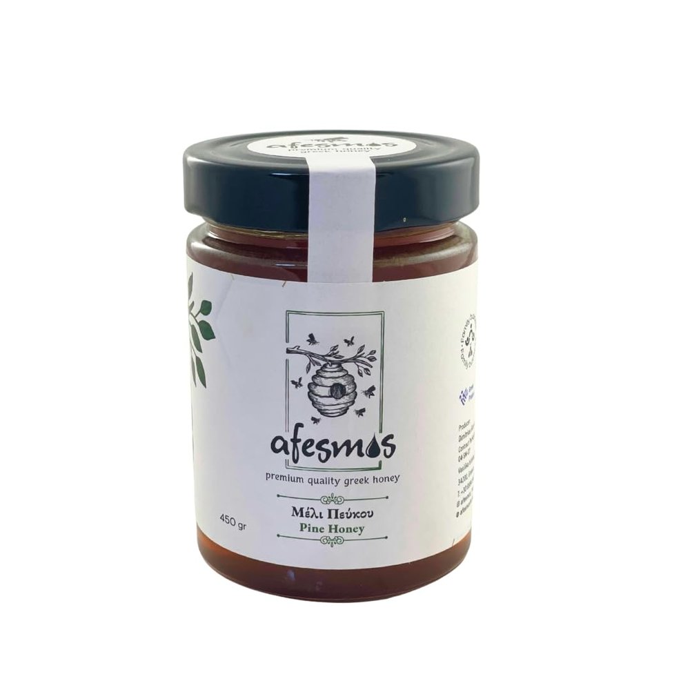 Afesmos Greek Pine Honey 450g, Premium Forest Honey
