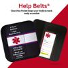 Autism Non-Verbal May Not Respond Awareness Medical Alert Seatbelt Cover for Children in Car Seats (6) Featuring an Emergency Information Form and Pocket by Help Belts. Black/White view 2