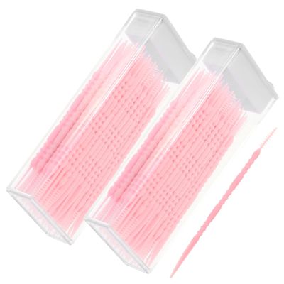 GOOHOCHY Interdental Brushes Household Dental Cleaner 2 Boxes 120pcs Fishbone Pp Teeth Supply Portable Oral Plaque Removal Daily Use Compact Cleaner for Travel and Outdoor