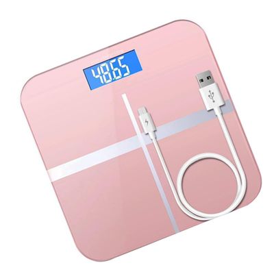 ZUNOXAZ 1PC USB Rechargeable Creative Weight Scale Practical Digital for Adults Women Stylish Rose Gold Design Accurate Measurement Durable Material Display for Easy Reading