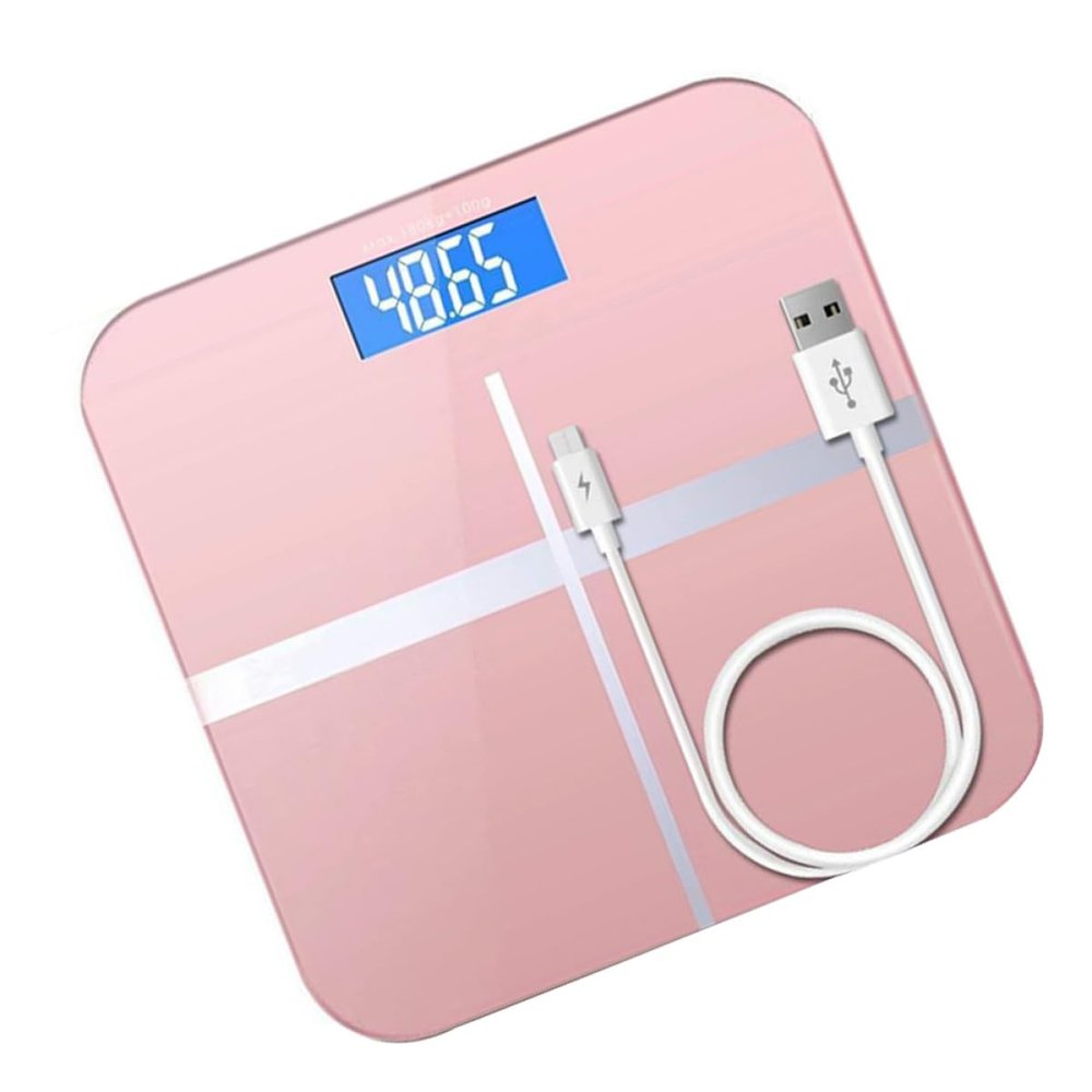 ZUNOXAZ 1PC USB Rechargeable Creative Weight Scale Practical Digital for Adults Women Stylish Rose Gold Design Accurate Measurement Durable Material Display for Easy Reading
