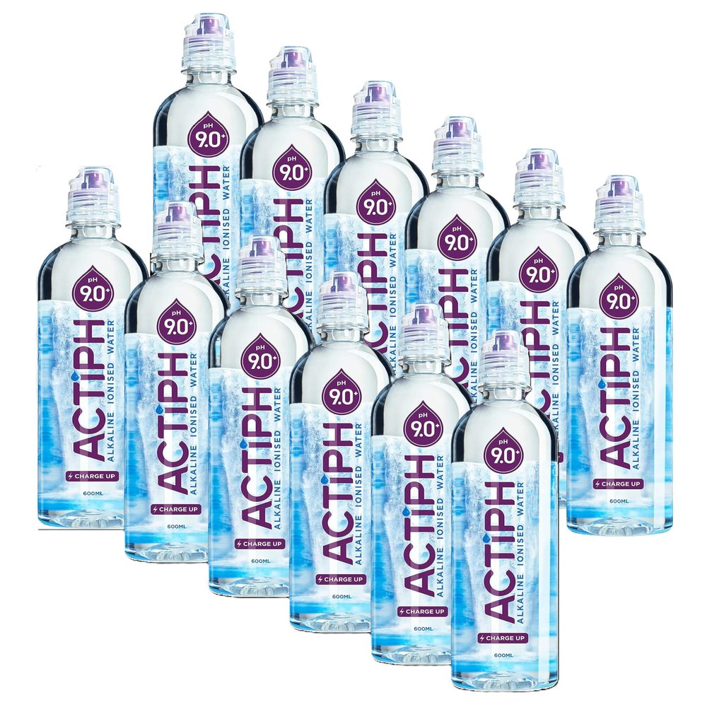 Alkaline Spring Ionised Water pH9+ (12x 600ml) Purified with Electrolytes Clean and Smooth Taste ACTIPH Water(12x 600ml) By Red Rainbow