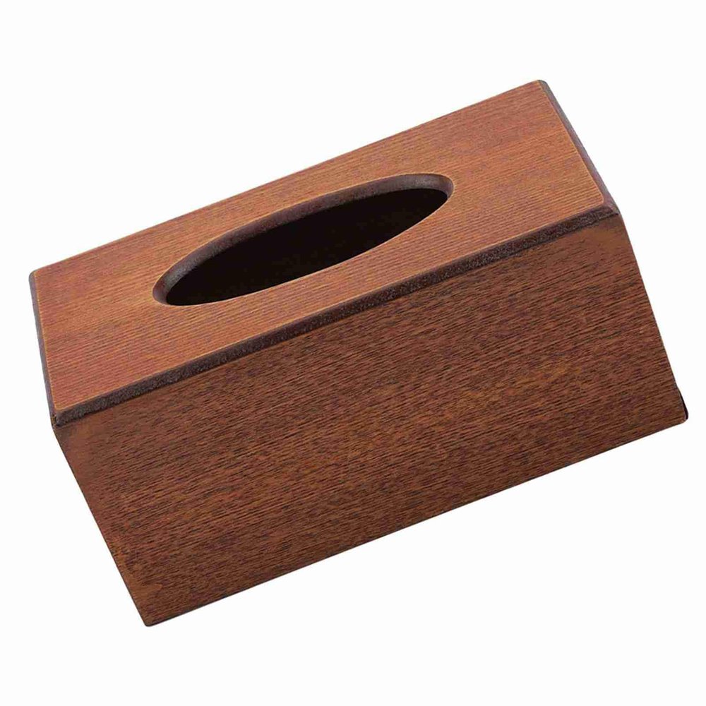 Hztyyier Rectangular Wood Tissue Box Elegant Paper Rack Drawer Type for Living Room Bedroom Kitchen, Black, 9.1 * 4.7 * 4.1in, Light (Light)