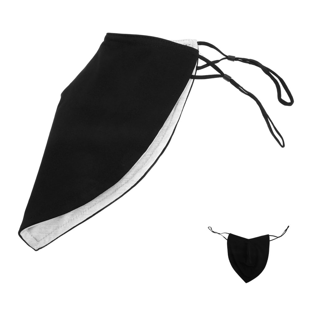 LRXIYODE Breathable Beard Cover for Men Black Polyester Face with Detachable Design Stylish and Sleek Beard Protection for Outdoor Use and Daily Wear