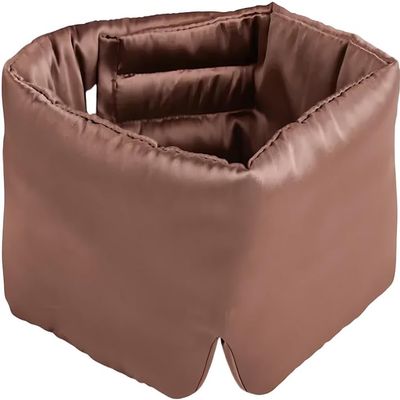 100% Mulberry Silk Sleep Mask, Large Eye Cover for Sleeping, Comfortable and Pressure-Free Sleeping Masks for Women Men, Completely Blackout (Coffee)