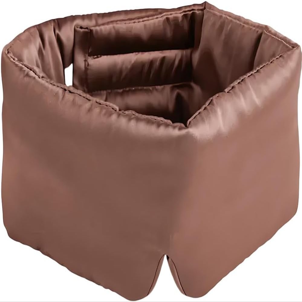 100% Mulberry Silk Sleep Mask, Large Eye Cover for Sleeping, Comfortable and Pressure-Free Sleeping Masks for Women Men, Completely Blackout (Coffee)