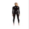 VIYOLI Latex Catsuit Rubber Bodysuit With Back Crotch Zip For Women Latex Suit,red,XXL view 2