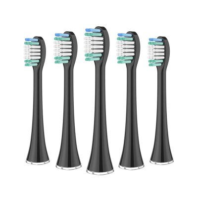 Tooth Brush Heads Compatible For Aquasonic Black Series Pro Vibe Series Duo Pro Series Electric Toothbrush Heads Replacement Refill Bristle(5pcs black)