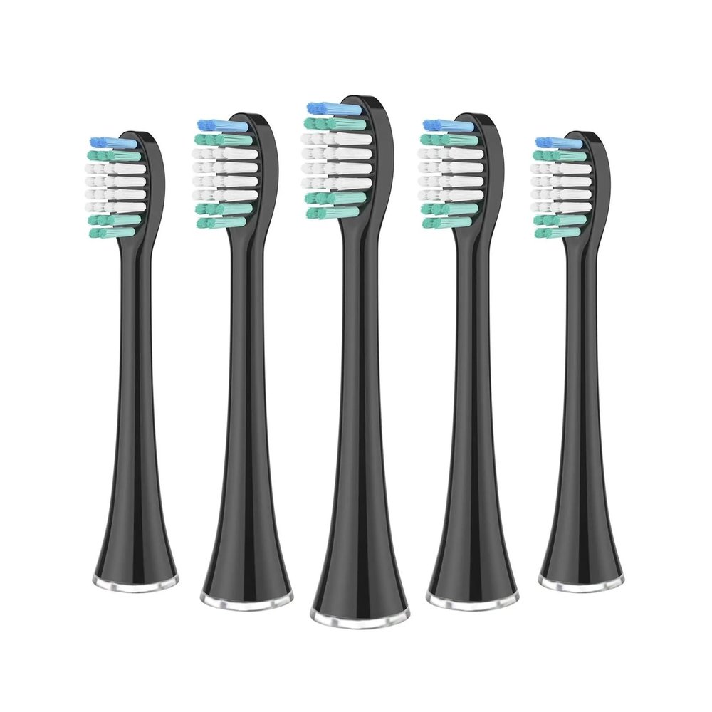 Tooth Brush Heads Compatible For Aquasonic Black Series Pro Vibe Series Duo Pro Series Electric Toothbrush Heads Replacement Refill Bristle(5pcs black)
