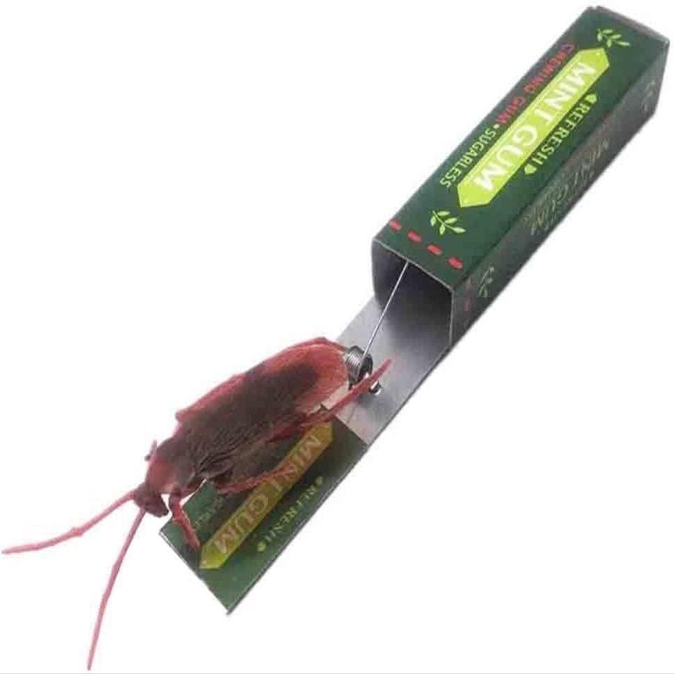 5PCS Roaches Prank Chewing Gum Spoof Cockroach Head Toys Gadget Insert Fake Practical Joke with Package Realistic Shocking Pull Trick Novelty Adult Funny Halloween Fool's Day Party Favors