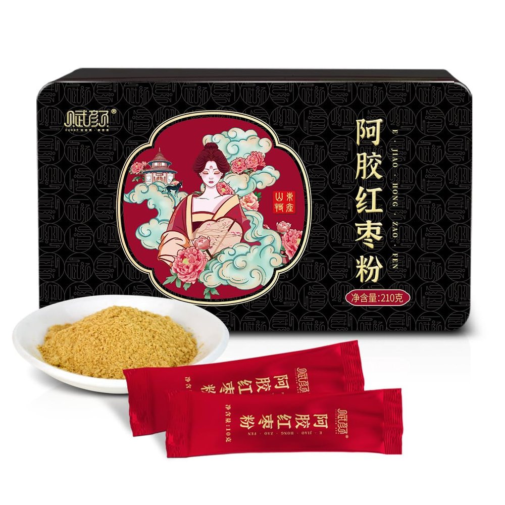 Ready-to-Eat Ejiao Red Date Powder, 210g, Premium Donkey-Hide Gelatin Powder for Daily Nutrition