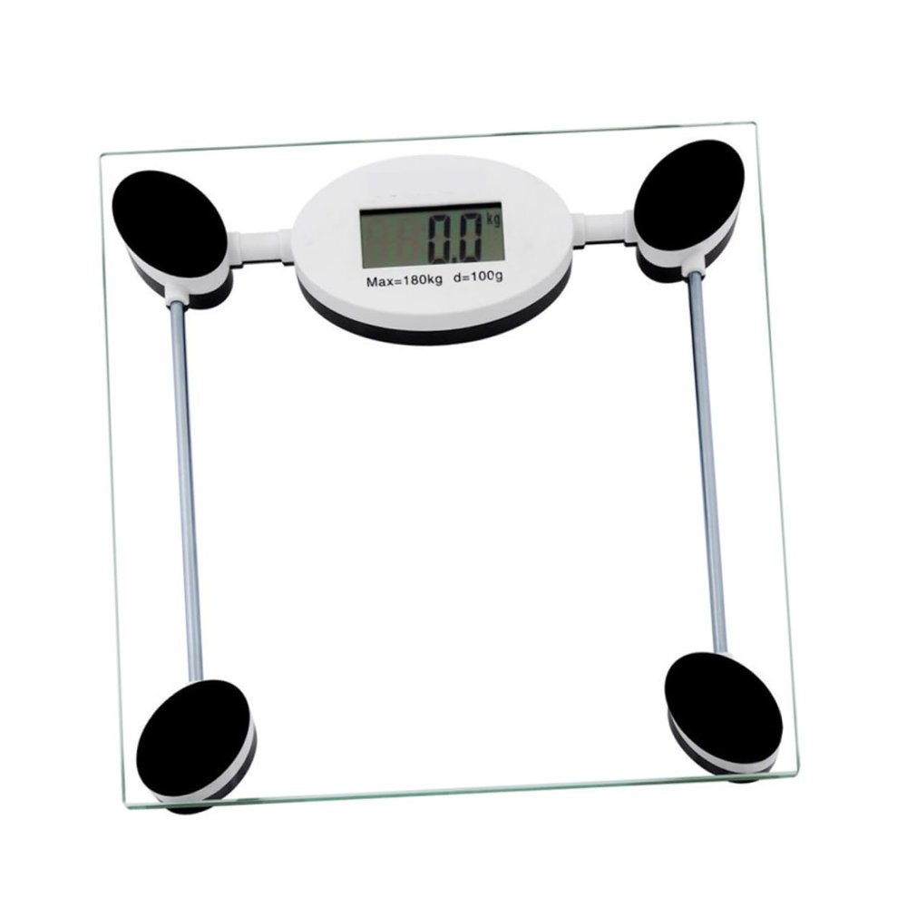 HOUDERCO Touch Sensor Body Weight Scale Transparent Tempered Glass Bathroom Scale with High Precision Sensors and LED Display for Home Use and Family Weighing