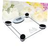 HOUDERCO Touch Sensor Body Weight Scale Transparent Tempered Glass Bathroom Scale with High Precision Sensors and LED Display for Home Use and Family Weighing view 2