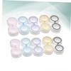 ELAYARD 15PCS Leak Lens Case Holder Set Double Box Storage for Transparent Design Purple Yellow and Black for Travel and Daily Use view 2