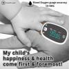 Childrens Pulse Oximeter with Hard Shell Storage Case, Lanyard, Batteries, LED Pediatric Fingertip Oxygen Saturation Monitor SpO2 & Pulse Rate, Animal Design for Kids (White Oximeter+Black Carrier) view 3