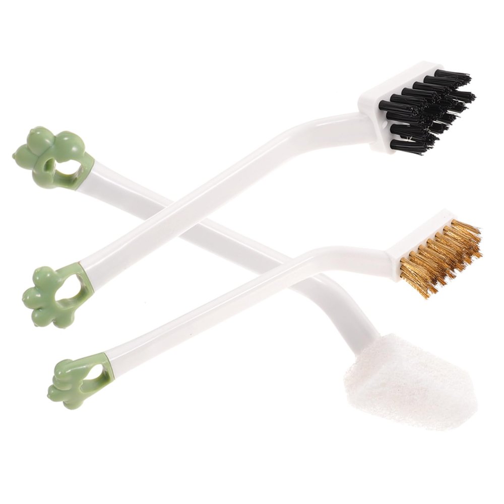 Ipetboom 3pcs Small Cleaning Brush Set Wire Bristles, Heavy-duty Scrub Brush for Gas Stove and Kitchen Sink, Household Pot and Dish Cleaning Tool, White