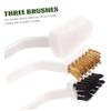 Ipetboom 3pcs Small Cleaning Brush Set Wire Bristles, Heavy-duty Scrub Brush for Gas Stove and Kitchen Sink, Household Pot and Dish Cleaning Tool, White view 3