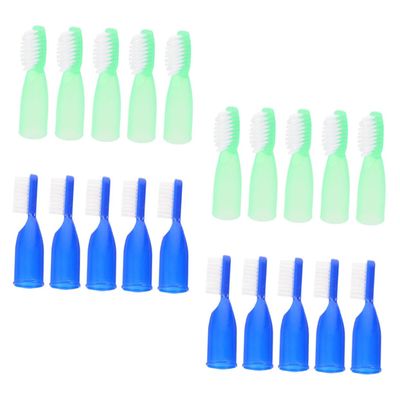 ASAKKURA 20pcs Small Prison Toothbrushes Mini Portable Soft Bristle Finger Brushes for Self- Prevention Blue and Light Green