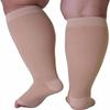 2 Pairs Compression Socks 15-35 Mmhg For Women And Men, Knee High Open Toe Firm Support Graduated Varicose Veins Hosiery, Skin Color, 5XL view 1