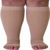 2 Pairs Compression Socks 15-35 Mmhg For Women And Men, Knee High Open Toe Firm Support Graduated Varicose Veins Hosiery, Skin Color, 5XL view 4