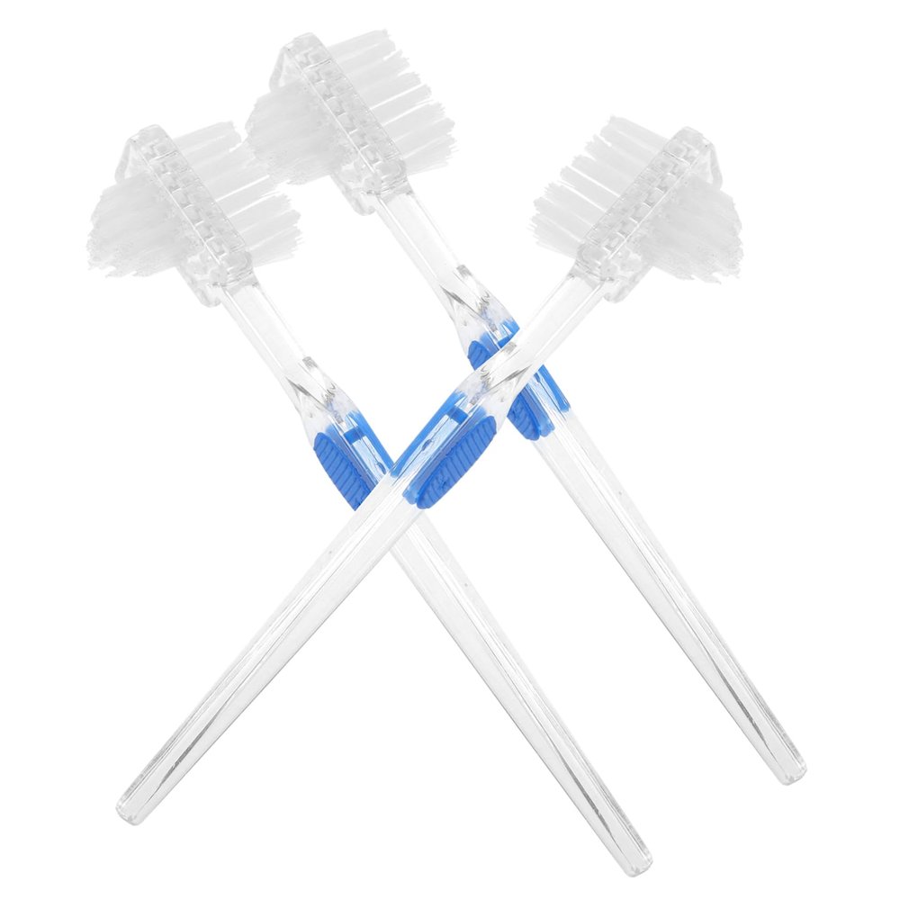 BESTYASH Double-Sided Denture Cleaning Toothbrush 3pcs False Teeth Brush for Adult Oral Care and Retainer Cleaning