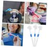 Gatuida Double Sided Toothbrush with Plastic and Nylon Bristles 3pcs Large Multi-Tufted and Angled Small Brush Heads for Gentle Cleaning and Easy Control for Dentures and Retainers view 4