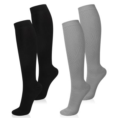 2 Pairs Compression Socks for Women and Men, 15-20 mmhg Support Socks Stockings for Swelling, Running, Flight, Nurse, Flight