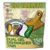 Okie Dokie Dual-Gel Dishwasher Tabs 150 Tablets Dual-Gel Formula Sparkling Clean Glass Safe view 1