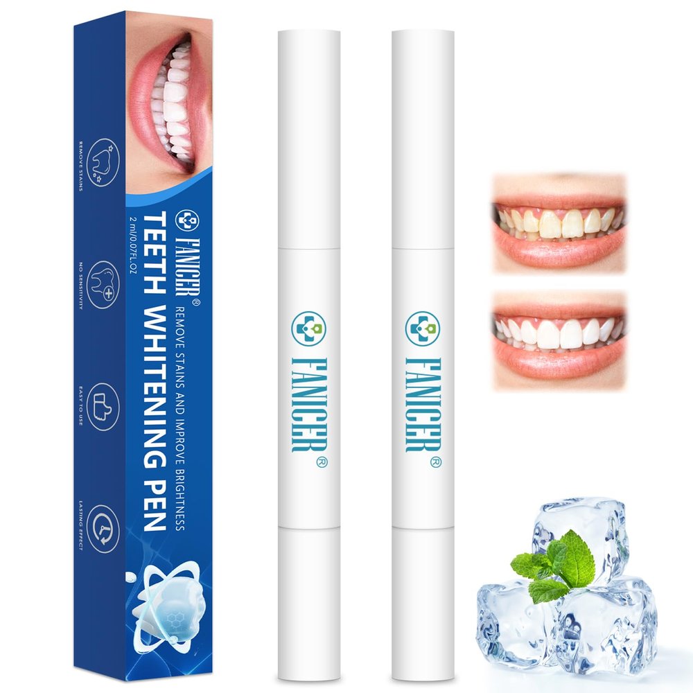 2 Pack Teeth Whitening Gel Pen, Effective Tooth Whitener Kit, Deeply Cleaning Brightening for Dental Brightening, Quickly Removes Teeth Stains, Freshen Breath