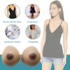 DXDXZDXLUF Teardrop Silicone Breast Forms, Concave Bottom Fake Boobs for Mastectomy Transgender Brown,J Cup view 2