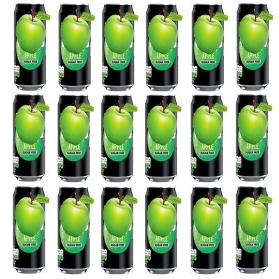 Fizzy Soft Drink Cans 330ml Assorted Sugar Free Flavours Refreshing Carbonated Beverage Pack Tng (18, Apple)