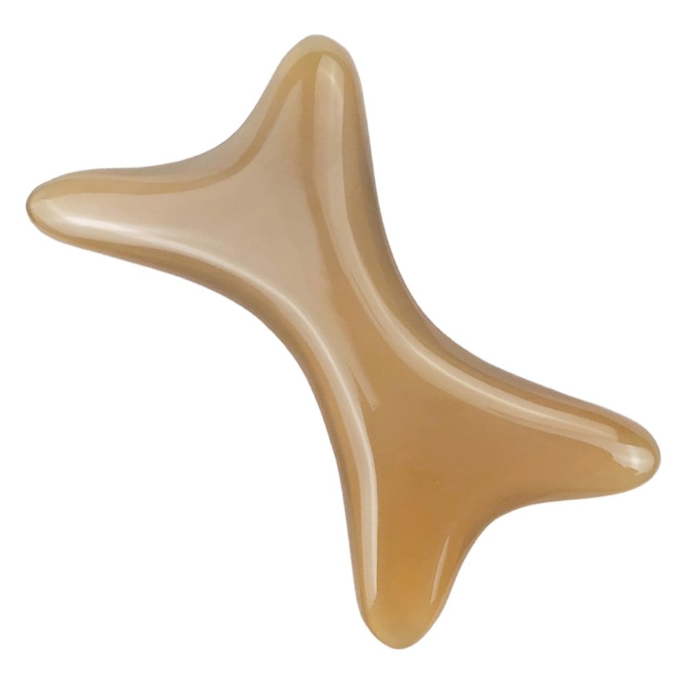 BAZEITFLOW Natural Horn Face Gua Sha Tool Muscle Relaxant Multi-functional Massage Board