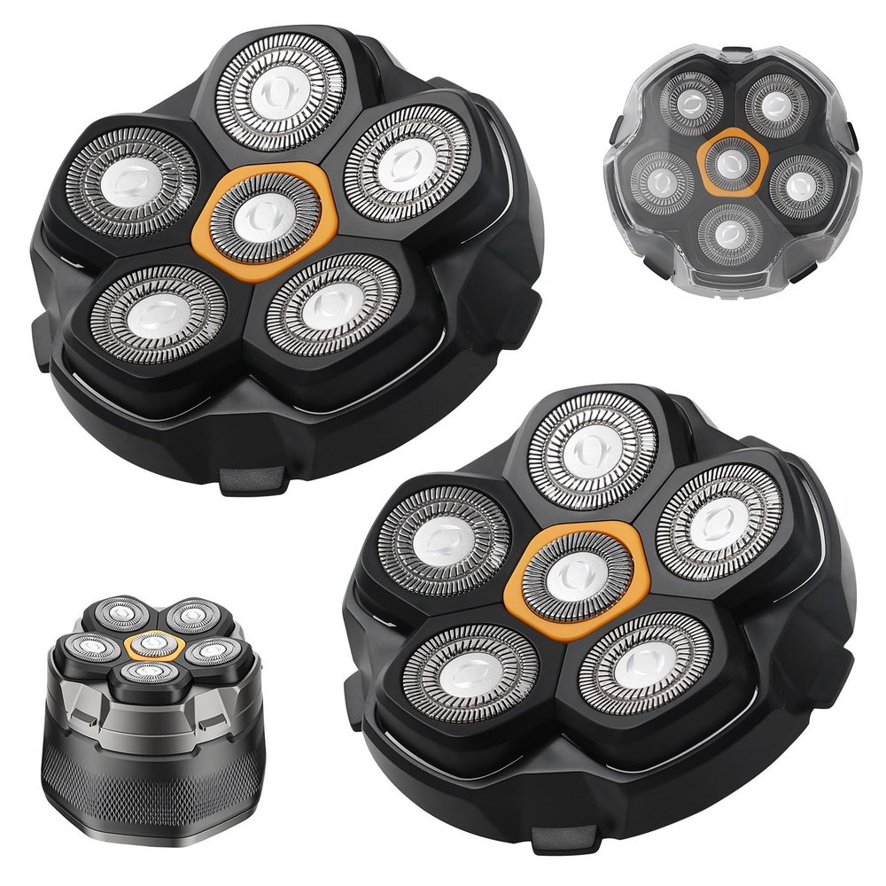 2PCS Magnetic 6 Blade Head Shaver Replacement Heads for DOAO JoyKoi Solimpia Singphere AEXIRI Head Shaver