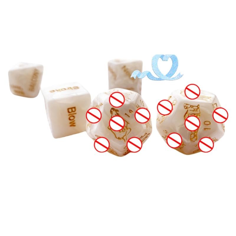 5 White Dice Party Accessories, Excellent Fitness Equipment For Yoga, Couple Gift - H1