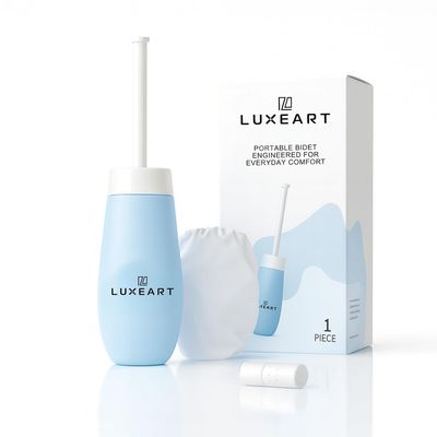 LUXEART Mobile Bidet SPA, Hand Travel Bidet with Bag, Peri Bottle with 400 ml, Portable Intimate Shower in Baby Blue, the Butt Shower is Ideal for Pregnancy, Two Spray Variations, Versatile Use