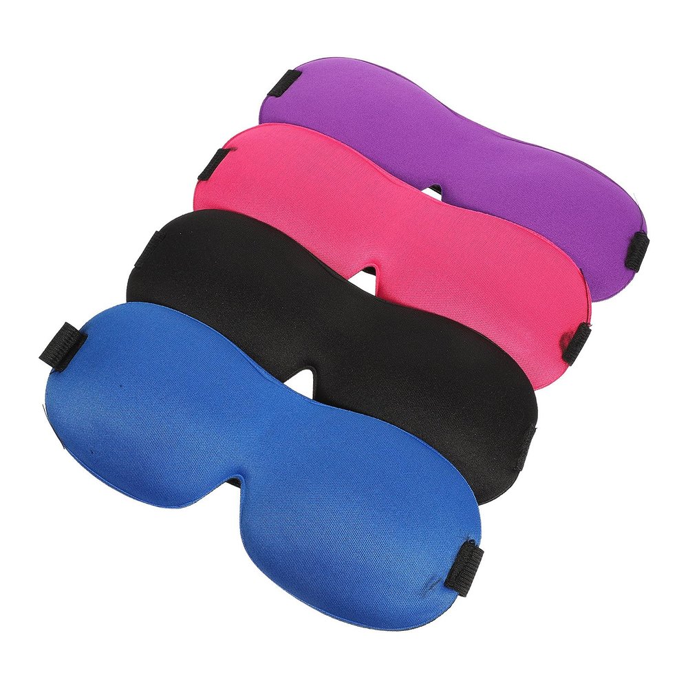SHERCHPRY 4pcs Sleep Mask Lightweight Travel Eye Mask for Sleeping Fatigue Relief Eye Covers for Adult