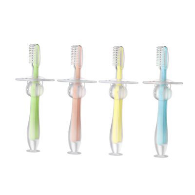 Veemoon 4pcs Silicone Teether Training Brush for Boy Girl Boy Girl Bristles Toothbrush Standing Suction for Travel Use