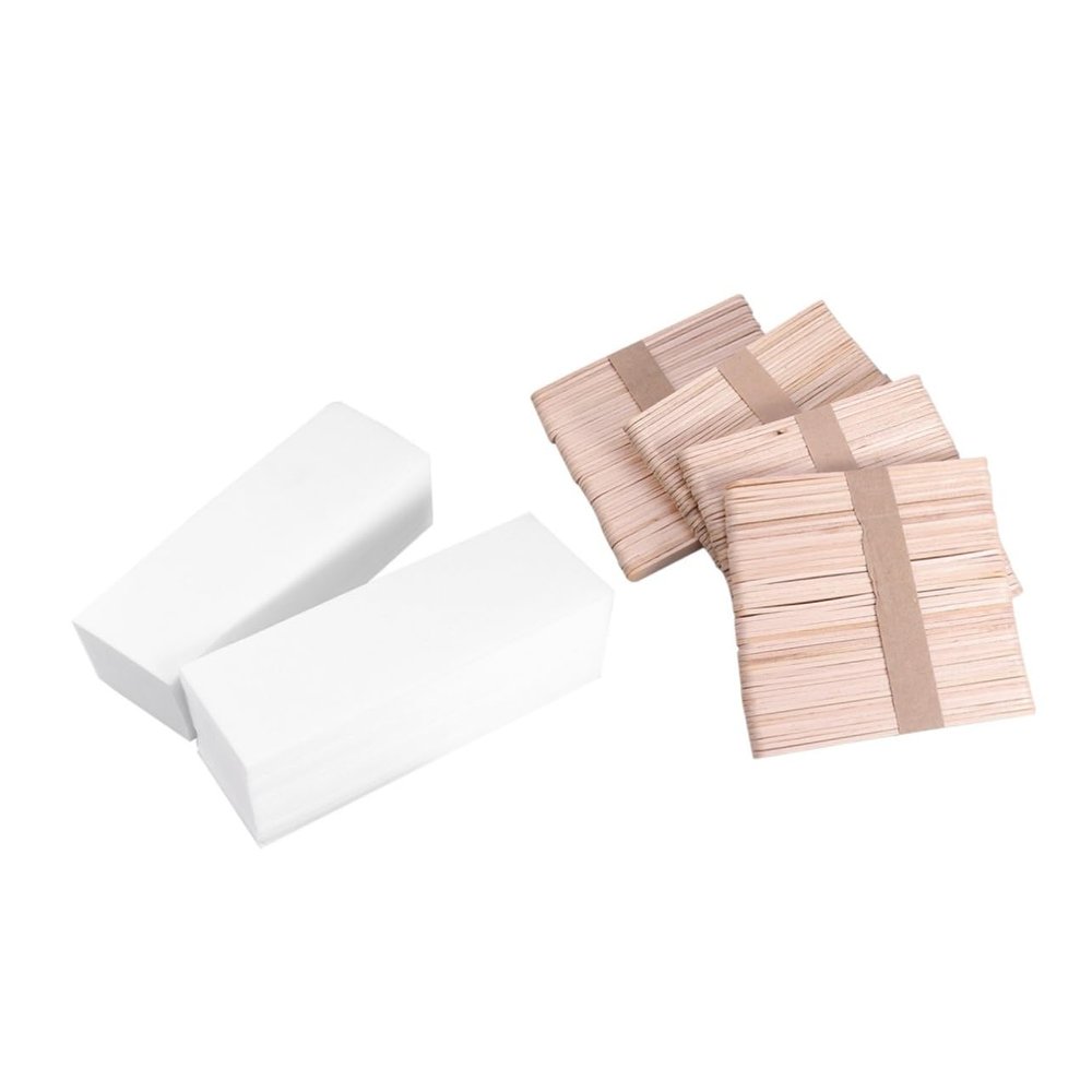 BESTYASH Hair Removal Wax Strips and Depilatory Wax Sticks Set 400pcs Non-woven Paper Facial and Body Waxing Kit for Women Legs Arms Bikini Area