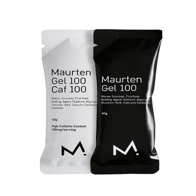 MAURTEN Gel 100 Mix Box - 6-Pack of 40g - 25g Carbohydrates per Serving - 4 x Gel100 and 2x Gel100 CAF100 (100mg caffein) - Stomach-Friendly Patented hydrogel Technology - Free of preservatives