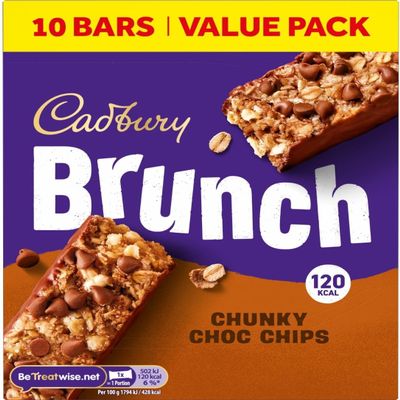 Cadbury Brunch Chunky Choc Chip Cereal Bars, 280 g (Pack of 1)