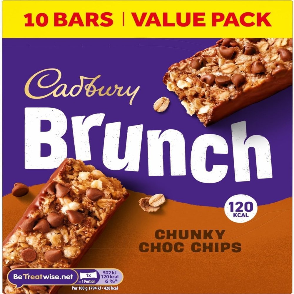 Cadbury Brunch Chunky Choc Chip Cereal Bars, 280 g (Pack of 1)