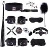 12 Piece Set Of Smooth Leather Adjustable Yoga Training Belt, Bed Belt, Feather Stick, Eye Mask, Couple Gift - H12 view 1