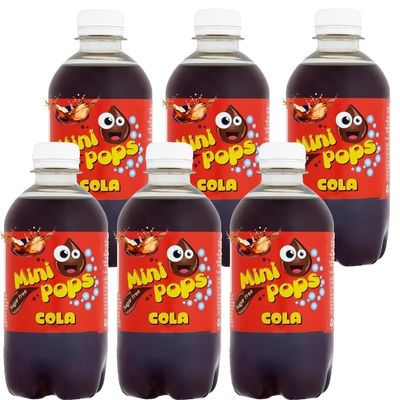 Mini Pops 330ml Sugar Free Soft Drink Bottles Variety Flavours - Colla, Lemonade, Orange, Raspberry, Bubblegum, Dandelion & Burdock - Zic (6 x Bottles, Colla Mini Pops)
